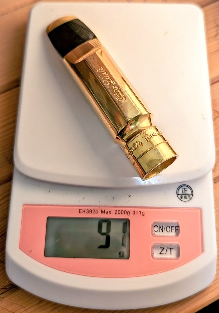 Hidejazz1983's tweet image. 皆さんのSTMは何グラム？？😃
僕のは91g
#ottolink #オットーリンク #STM #テナーサックス #マウスピース