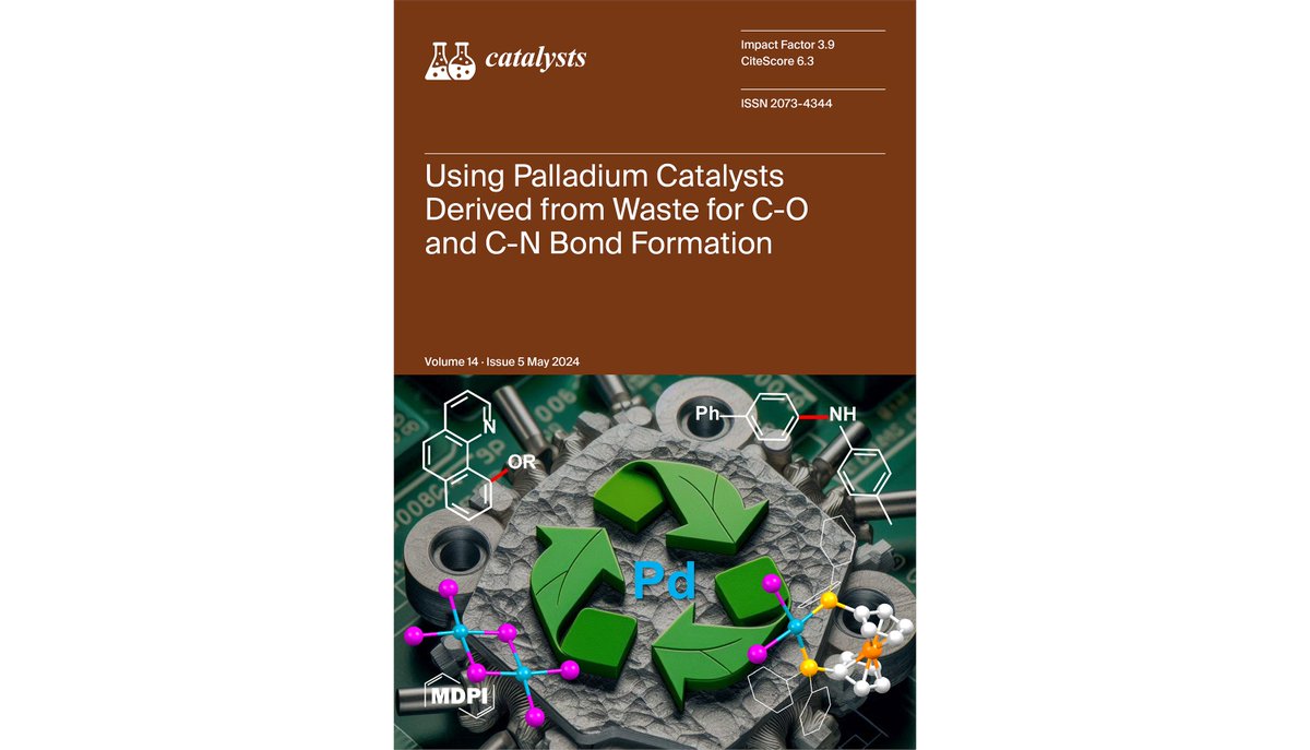 JWElab (@jwelab) on Twitter photo Delighted that our work on Pd catalysts recovered from waste is featured on the cover of the current issue of <a href="/Catalysts_MDPI/">Catalysts MDPI</a> along with many other interesting articles in the issue. mdpi.com/2073-4344/14/5 Delighted that our work on Pd catalysts recovered from waste is featured on the cover of the current issue of <a href="/Catalysts_MDPI/">Catalysts MDPI</a> along with many other interesting articles in the issue. mdpi.com/2073-4344/14/5