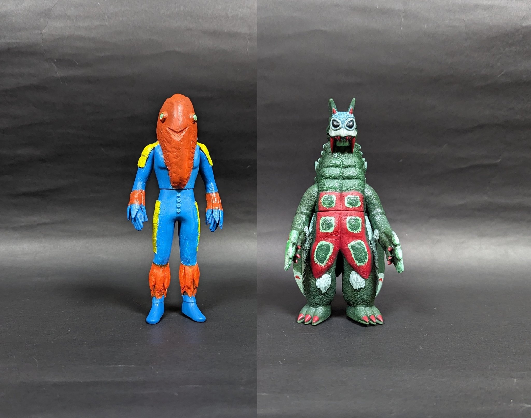 怪獣 ウルトラマン ソフビ 改造 リペイント ドラゴリー メトロン星人Jr