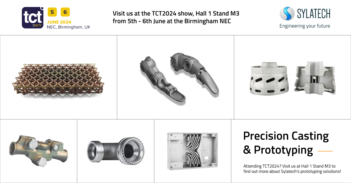 We’re now only just a week away from the start of TCT 2024.
 
Visit Sylatech at Hall 1 Stand M3 to discover how we can help deliver your manufacturing requirements.
 
#investmentcasting #lostwaxcasting #additivemanufacturing #engineering #precisionengineering #tct #tct2024 #tct24