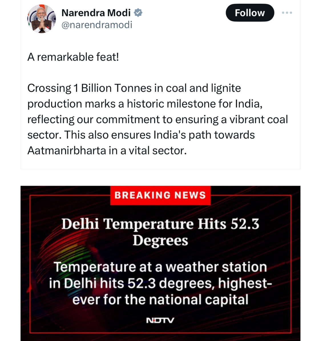 Yes, a remarkable feat Mr. Modi!

#energy #EnergyTransition #ClimateActionNow #renewables #NetZero #fossilfuels