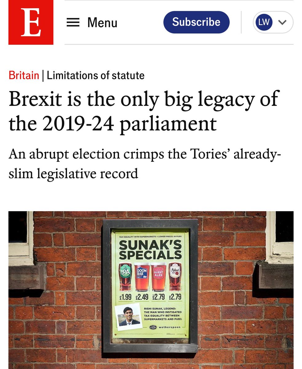 Brexit is the only big legacy of the 2019-24 parliament

The Conservatives have achieved remarkably little since winning a landslide in the GE19. Most govt’s that win big majorities can point to a coherent set of laws that shape the country in their image.

In late 1990s and