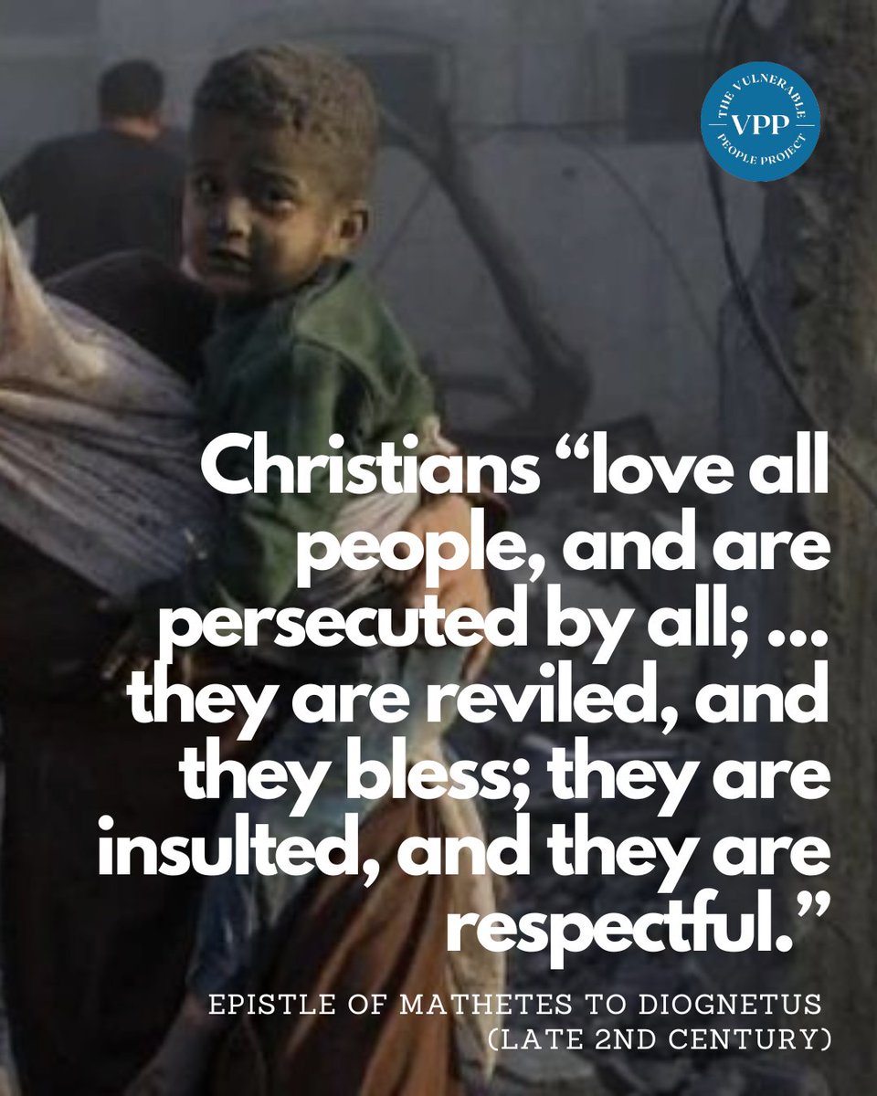 Christians 'love all people, and are persecuted by all; ... they are reviled and they bless; they are insulted, and they are respectful.'

#Christians #War #Peace #TheGreatReset #Gospel #Jesus @Vulnerable_VPP