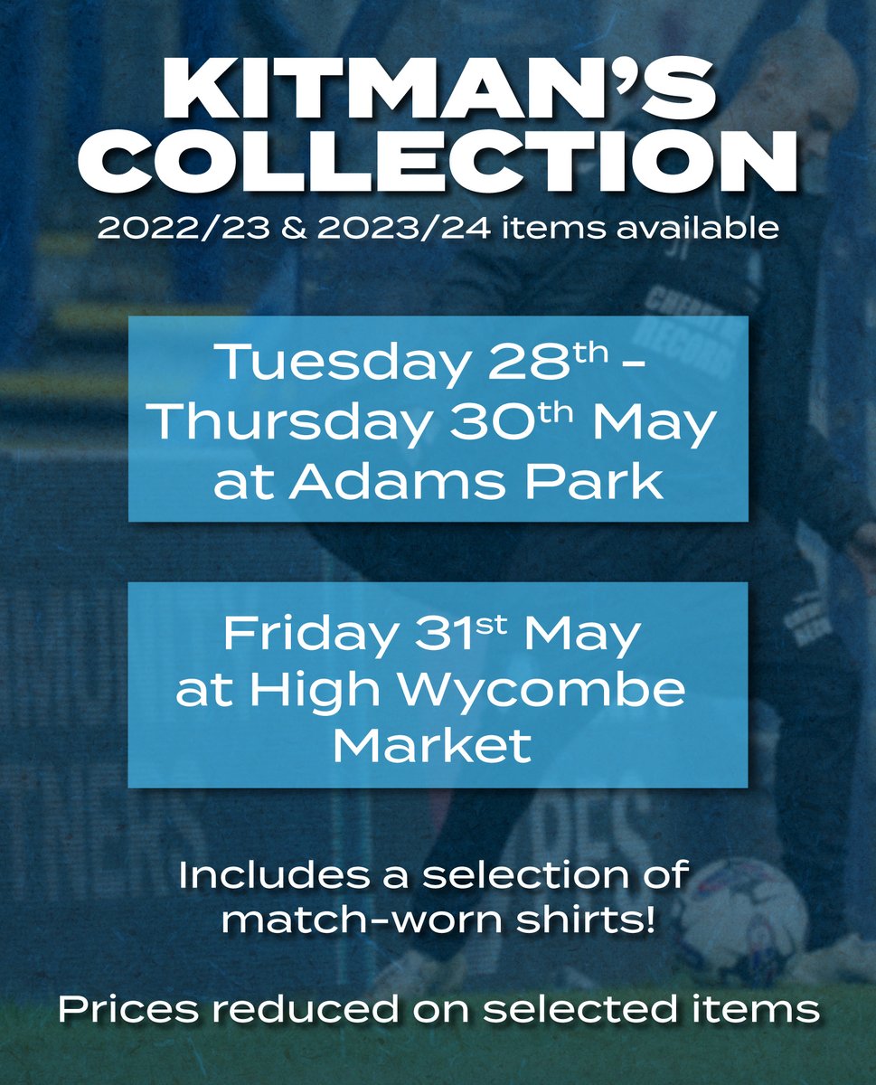 🛍️ More than 650 items have been snapped up from our Kitman's Collection at Adams Park this week... and it continues at High Wycombe Market on Friday!
