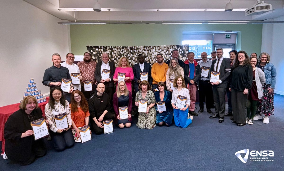 On Tuesday 28 May we held an Excellence Awards ceremony.

🎉 Huge congratulations to all the winners, and a massive thank you to all of the students who took the time to make a nomination.

The full list of winners can now be seen on our website napierstudents.com/excellence

#ensa