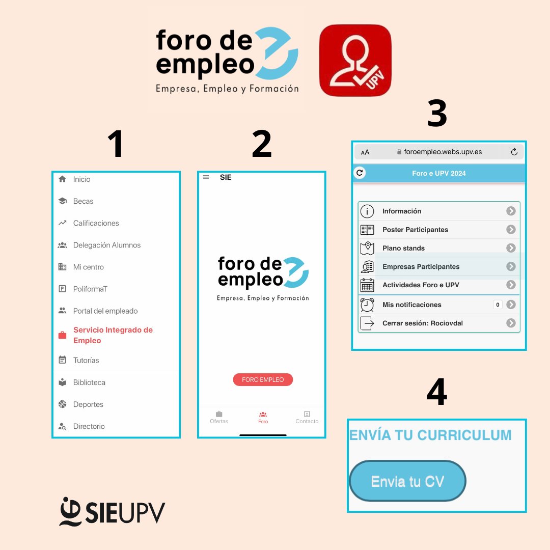 CaminosUPV's tweet photo. 🔵| El #SIE informa
Ya tienes en la App #MiUPV todas tus prácticas con un simple clic 👈🏻. 
Además, también puedes enviar tu CV 📄a las empresas participantes de #foroeupv
¡Accede y envía! https://t.co/5cbgovwmti