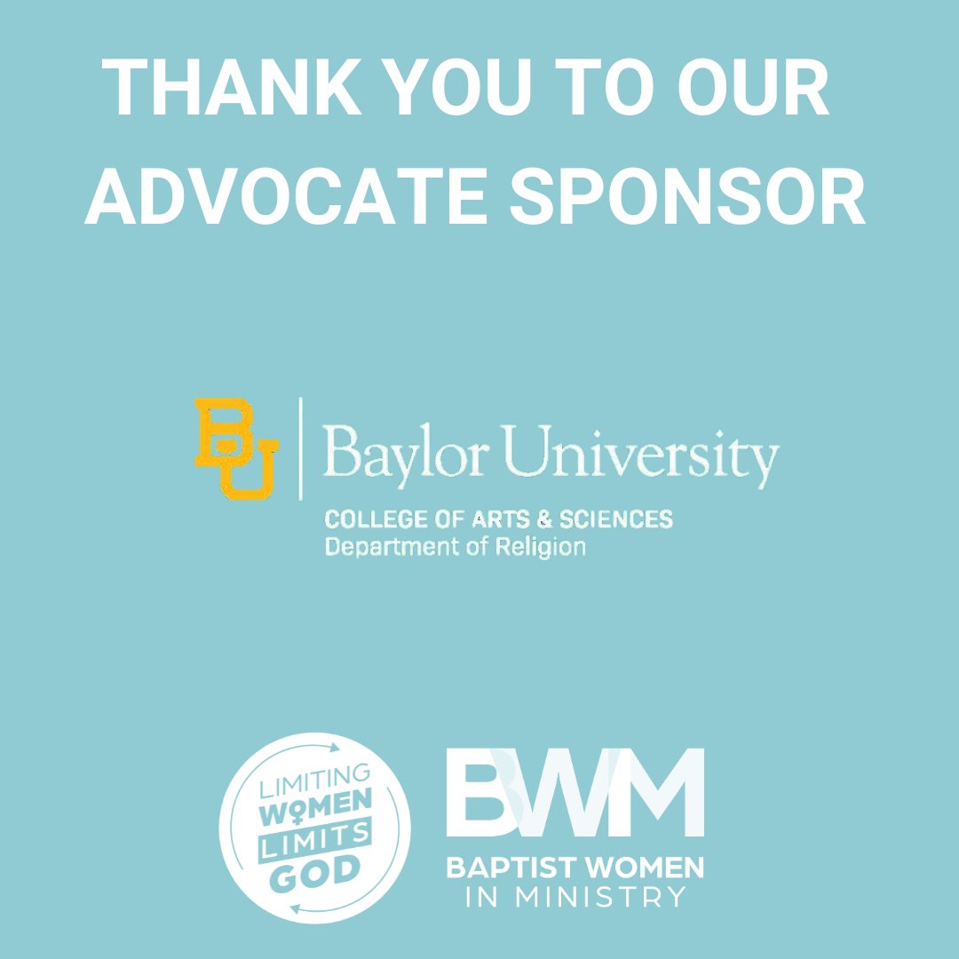 Thank you @baylor_religion for being an Advocate sponsor of the 2024 BWIM Annual Gathering and 2024 BWIM Luncheon at CBF General Assembly. We are grateful for your partnership. Learn more about Baylor Department of Religion at baylor.edu/religion. #BWIM