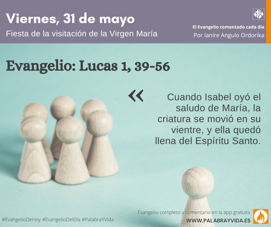 👋 Cualquier encuentro humano puede adquirir la transcendencia que refleja este pasaje, puede ser oportunidad para reconocer a Jesucristo en la vida del otro. Convirtamos cada encuentro en una visitación. @IanireAngulo 

#EvangelioDelDía #EvangelioDeHoy #PalabrayVida