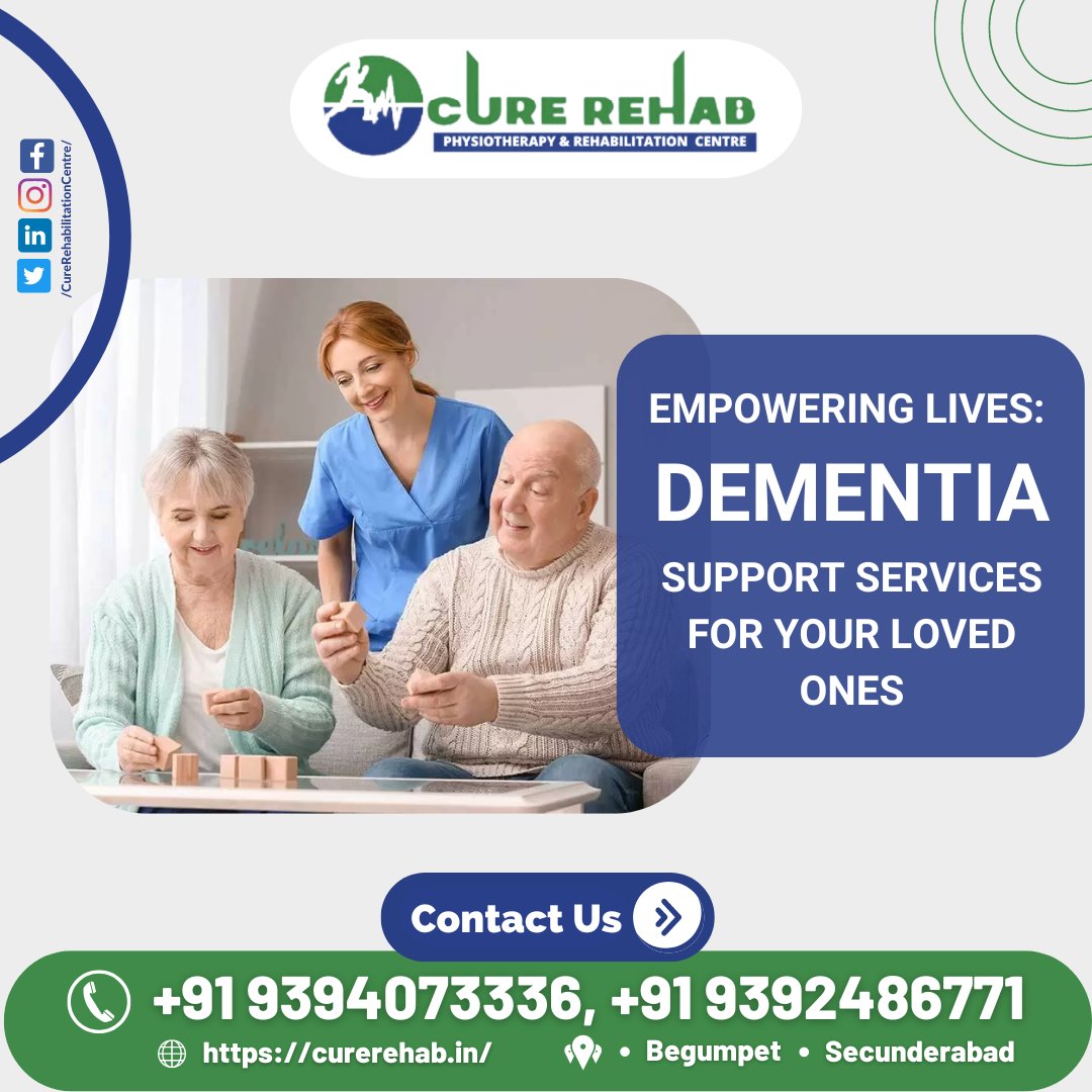 #DementiaCare #Hyderabad #Rehabilitation #CureRehab #SupportServices #DementiaSupport #CompassionateCare #SeniorCare #GeriatricCare #MemoryCare #DementiaRehab #PersonalizedCare #HealthAndWellness #CognitiveHealth #ElderCare #DementiaAwareness #QualityCare #PatientSupport 💪🧠💖