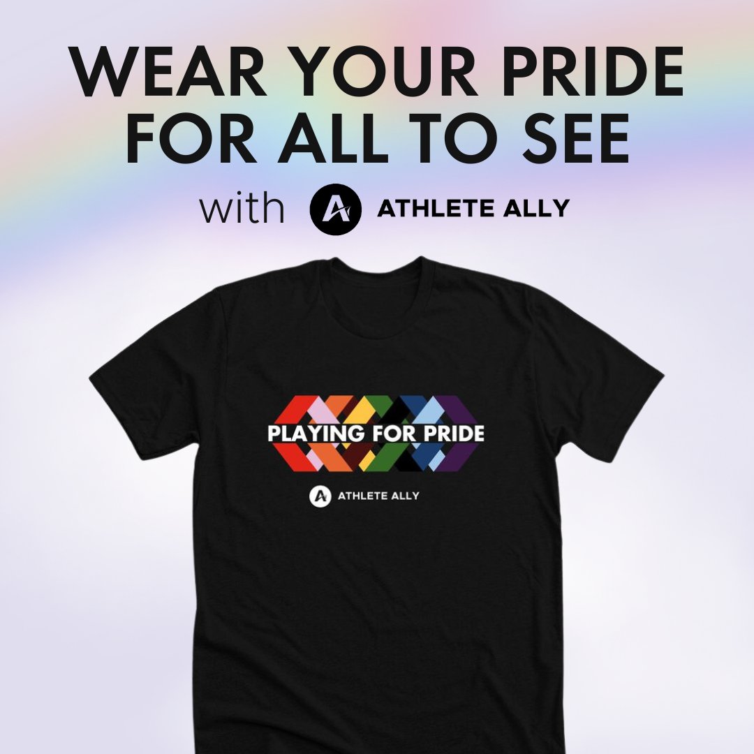 With #Pride month officially underway, we've got you covered to show up in style &amp; action.
Check out Playing for Pride &amp; Athlete Ally merch, with proceeds benefitting LGBTQI+ inclusion in sport. Visit athleteally.org/shop! And visit athleteally.org/PlayingForPride to join our team! ❤️