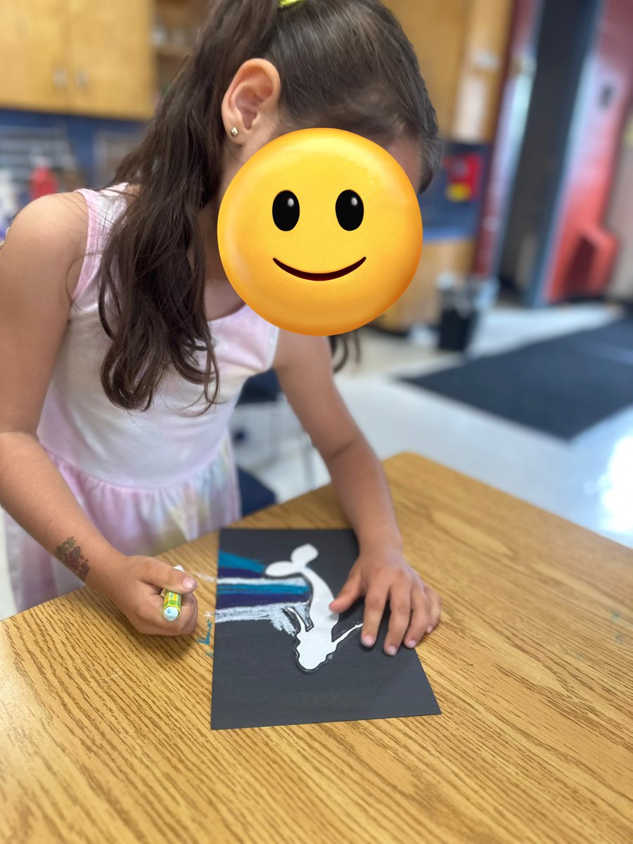 A favorite tabletop this week: Under the Sea Silhouettes using pastels! 🌊