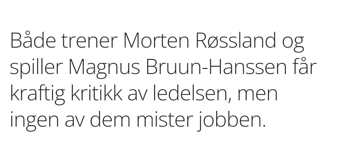 Episoden mellom Åsanes hovedtrener Morten Røssland og midtstopper Magnus Bruun-Hansen under kampen mellom VIF er konkludert og over. Både spiller og trener er til stede på Åsane Arena og skal delta på klubbens trening i ettermiddag. ba.no/asane-braket-n… 🔗: @BA_no