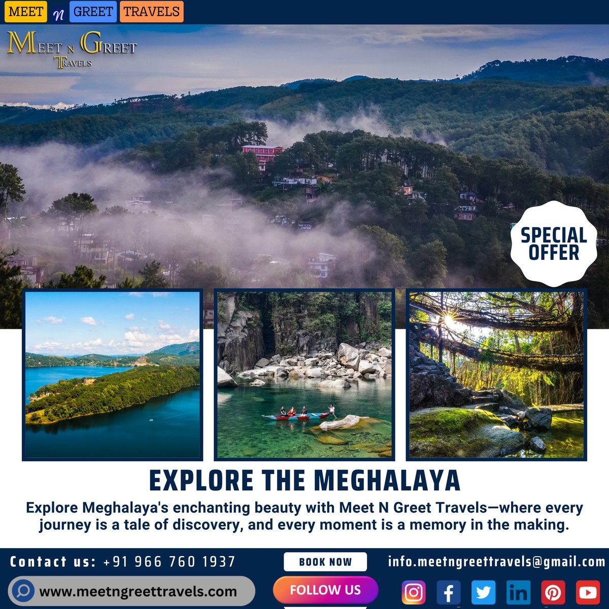 mngtravels's tweet photo. Discover the breathtaking beauty of Meghalaya with Meet N Greet Travels.
Don't pass up this opportunity to create memories! πΈβ¨
Call or Whatsapp: +91-9667601937
.
.
#meetngreettravels #tripadvisor #tripstory #tripjourney #tourpackage #meghalayatourism #meghalaya #meghalayatrip https://t.co/LalgDbVwXT