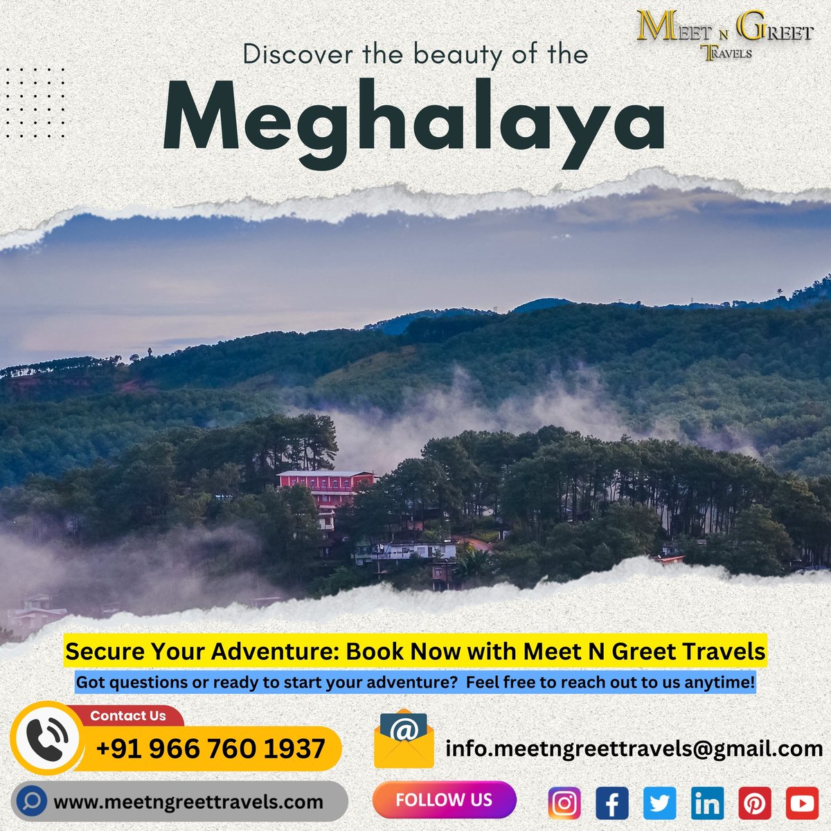 mngtravels's tweet photo. Discover the breathtaking beauty of Meghalaya with Meet N Greet Travels.
Don't pass up this opportunity to create memories! πΈβ¨
Call or Whatsapp: +91-9667601937
.
.
#meetngreettravels #tripadvisor #tripstory #tripjourney #tourpackage #meghalayatourism #meghalaya #meghalayatrip https://t.co/LalgDbVwXT