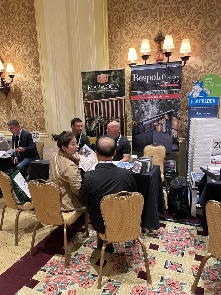 MarwoodLtd's tweet photo. The Marwood and Cape Cod Siding sales teams working the Castle Expo in Muskoka, Ontario. #marwoodltd #capecodsiding https://t.co/a3VWazrOdC