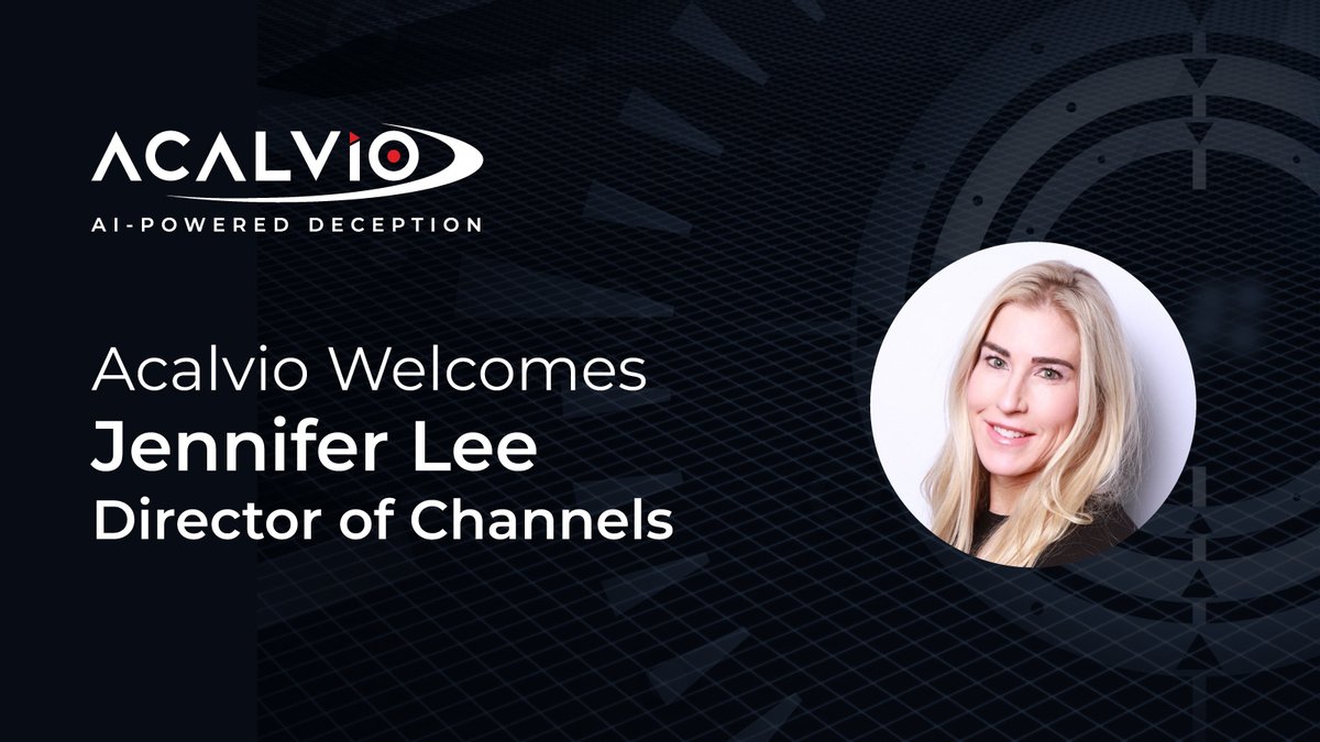 AcalvioTech's tweet image. Welcome, Jennifer Lee, to our team as the North America Channel Sales Director.

We are excited about the channel sales leadership Jennifer brings to Acalvio and look forward to her contributions to the next stage of our journey.

Welcome, Jennifer!
#CyberDeception #ChannelLeader