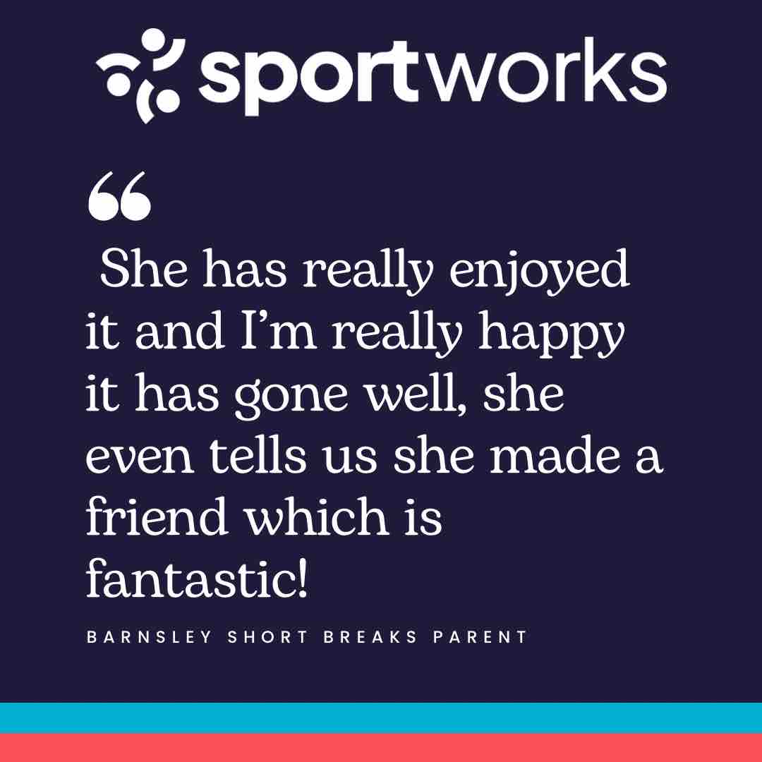 Great feedback from a parent whose child attended her first Short Breaks session at Barnsley this week. 

We’ve had a very busy week delivering our inclusion programmes throughout the country. 

#shortbreaks #inclusion #halfterm #opportunites