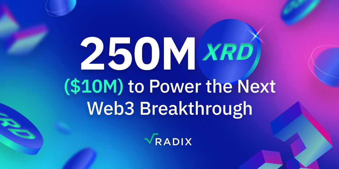 The Radix ecosystem fund is now 250m XRD ($10m+)!  

A key factor in the success of @radixdlt
is attracting, retaining , and helping builders be successful in the ecosystem.   

To support that, the increased ecosystem fund will look to help devs, entrepreneurs, existing