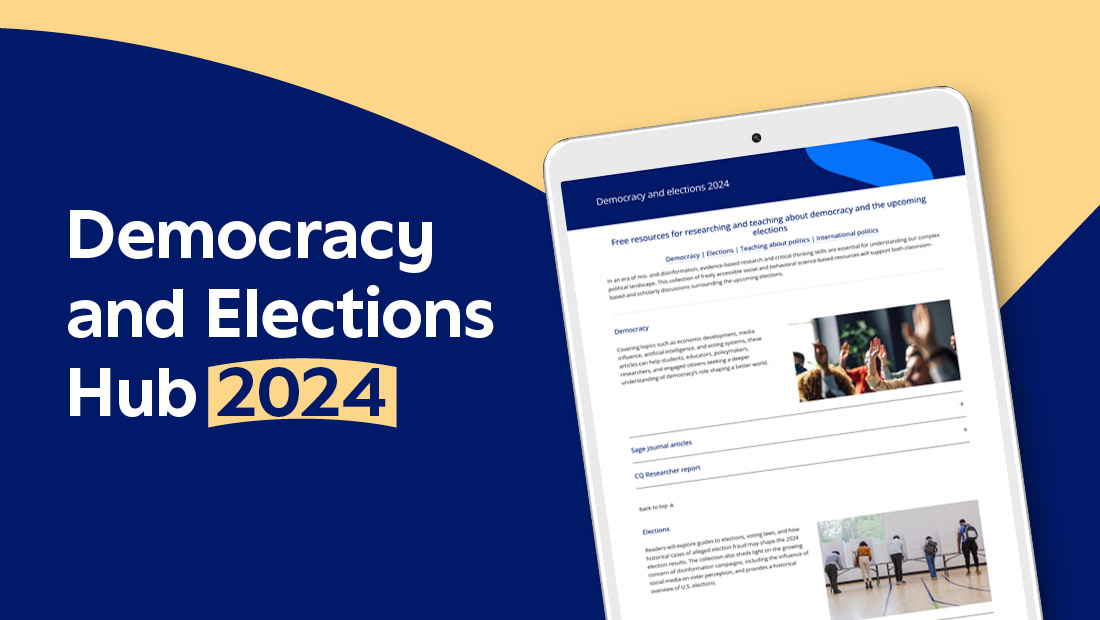 2024 marks the biggest global election year in history. Our democracy and elections hub contains a selection of freely available resources, making evidence-based research accessible to students, librarians, researchers, and policymakers.  Explore now: ow.ly/HbPU50S1Yw8