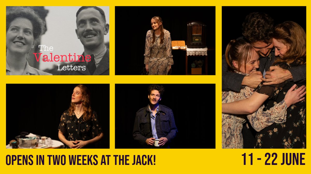 ‘The Valentine Letters’ from @stevedarlow opens in two weeks at the Jack - a new play based upon the correspondence between Royal Air Force airman and Prisoner of War John Valentine and his wife Ursula. Runs 11 – 22 June. Info & Booking here: bit.ly/49GUg5T