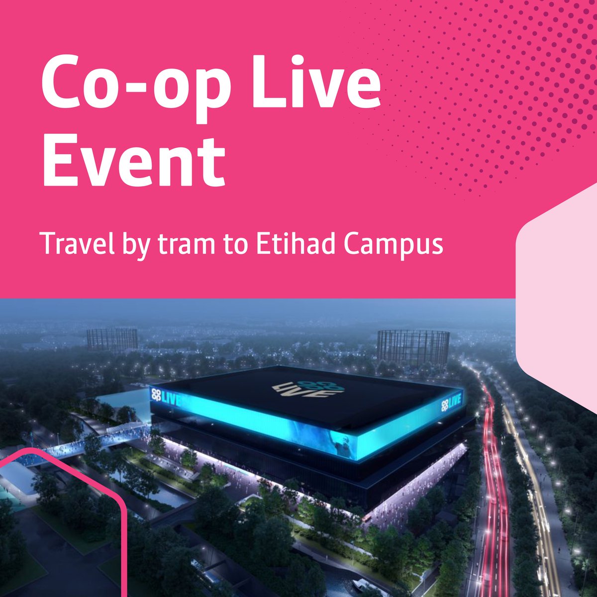 Going to watch @NICKIMINAJ at @TheCoopLive tonight?
 
Don't forget:
 
- Travel included for event-goers on tram & post-event shuttle buses
- Make sure that you know your last bus & tram times
- Visit beenetwork.com/co-op-live