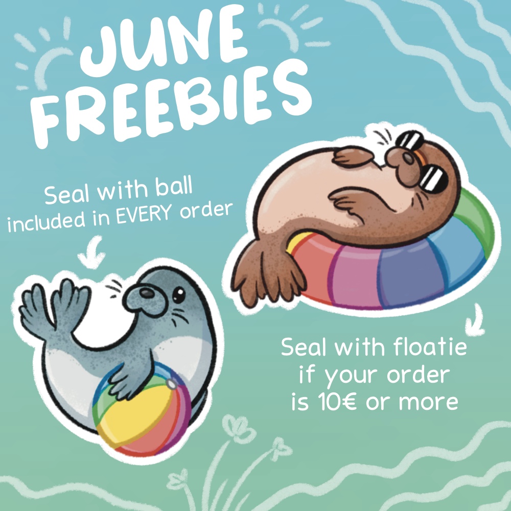 Time for summer with some new stickers 🦭☀️
These cute seals will travel in your package if you place an order in my etsy shop next month 🥰
.
#stickershop #stickercollection #freebies #freestickers #smallbusiness #seal #cuteart #summervibes