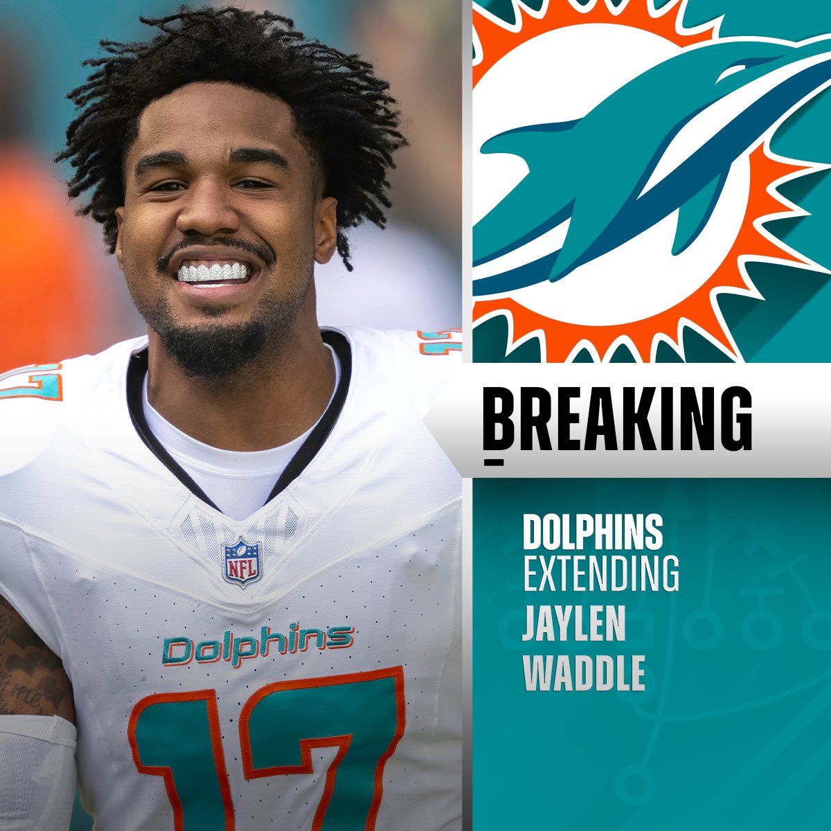 Dolphins, WR Jaylen Waddle agree to terms on a 3-year extension worth $84.75M including $76M guaranteed. (via @rapsheet)