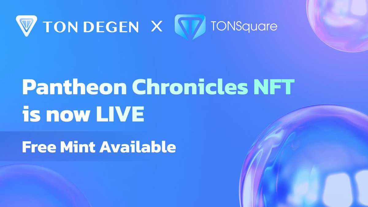 🔥 @TONSquare_io's Pantheon Chronicles NFT is now LIVE! 🔥

🔗 Start minting here: app.tonsquare.io/nft/mint

📖 Detailed guide to mint 👉 docs.tonsquare.io/user-guide/how…

#TONSquare #TON #TONLayer2 #NFT