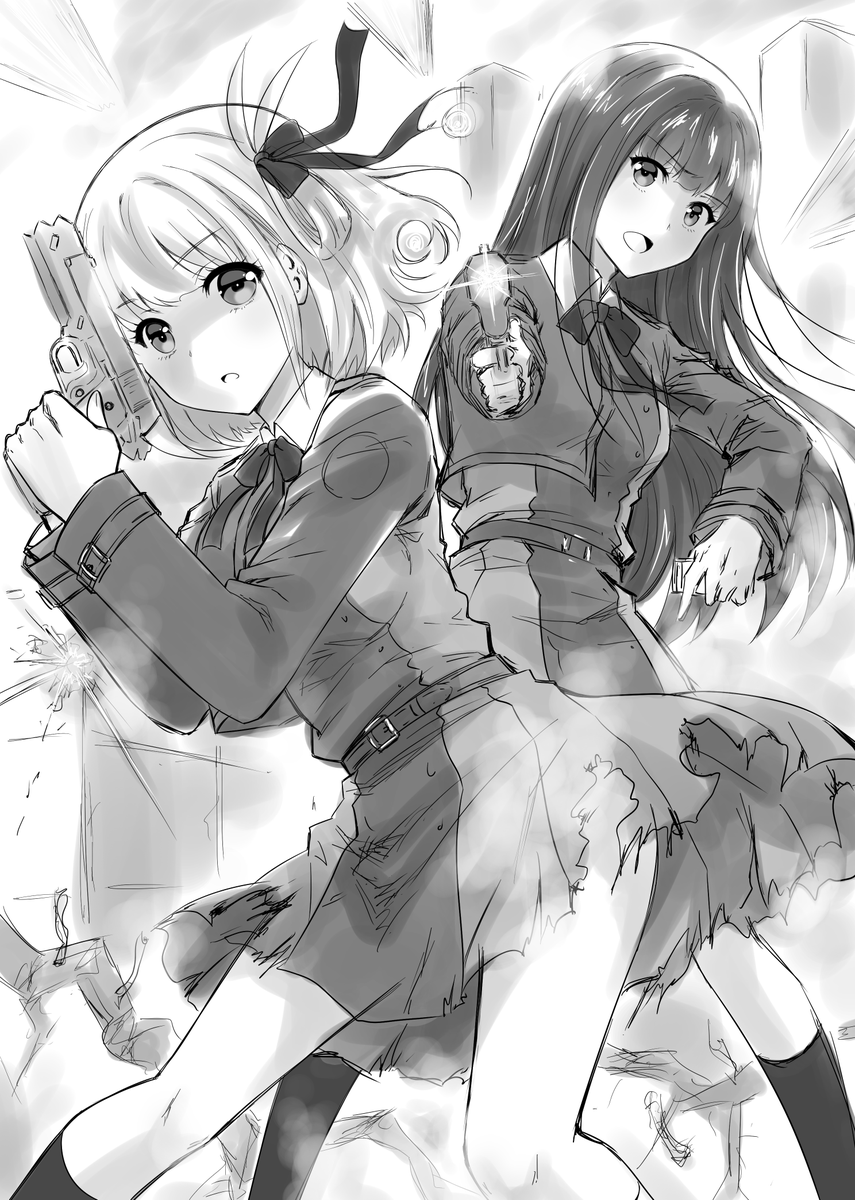 #今月描いた絵を晒そう
#リコリコ
6月はカラー描きたいっ 
