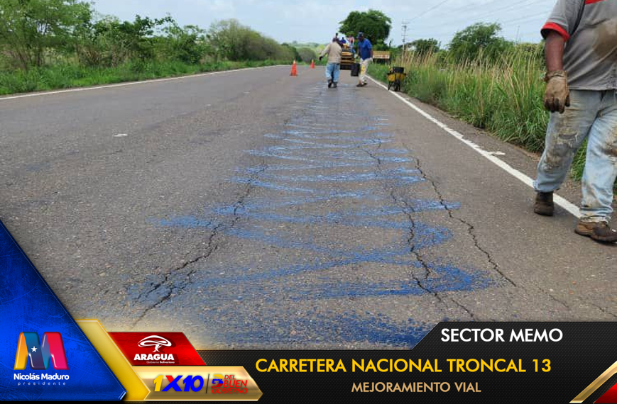 Avanza el Plan de Asfaltado avanza con la pavimentación de carpeta corrida en la troncal 13 sector Memo, Municipio #Urdaneta colocación de más de 30 toneladas. Cada obra vial es un compromiso con tu seguridad #AraguaReverdece #PuebloMaduroActivo @NicolasMaduro @Soykarinacarpio