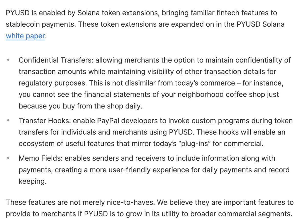 #PayPal'ın #Solana'daki #PYUSD stablecoin'i, satıcıların 'düzenleme amacıyla görünürlüğü korurken tüketicilerine işlem tutarları için gizlilik sağlamalarına' olanak tanıyan 'gizli transferler' sunacak.
