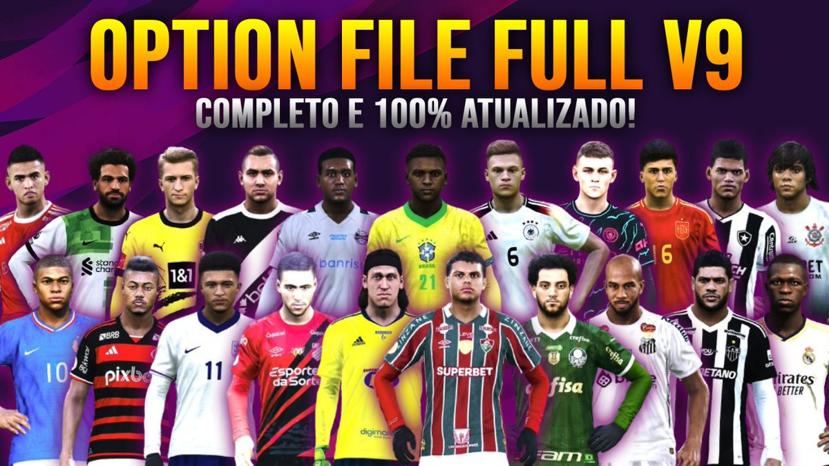 __FGV__'s tweet image. PES 2020 | OPTION FILE FULL V9 ÚLTIMAS TRANSFERÊNCIAS, KITS 24/25 NOVAS EQUIPES SÉRIE B e MUITO MAIS

youtu.be/Lch0ihRNkuU



#PES2020 #OPTIONFILE