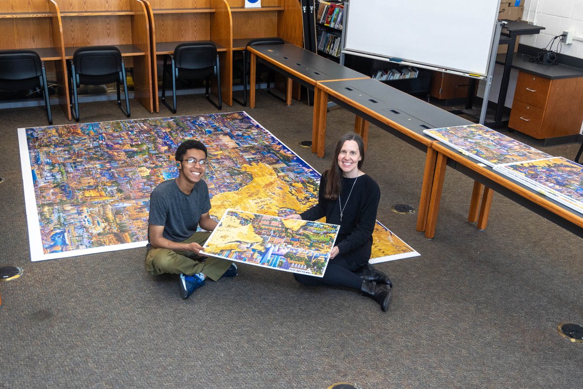 Wow! CRLS students and staff have completed a jigsaw puzzle with 60,000 pieces and measuring 29 feet long! The puzzle, which was purchased by the high school library, took approximately 13 months to complete. Hear all about it: bit.ly/3yQX56I