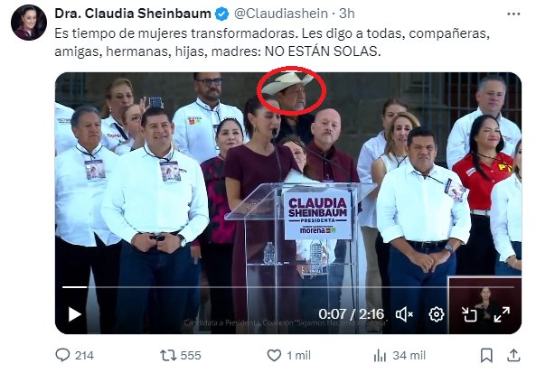 Debe ser muy cínica @Claudiashein y una burla patente el decir 'no están solas' con el violador protegido de Salgado Macedonio detrás de usted Váyase a la chingada