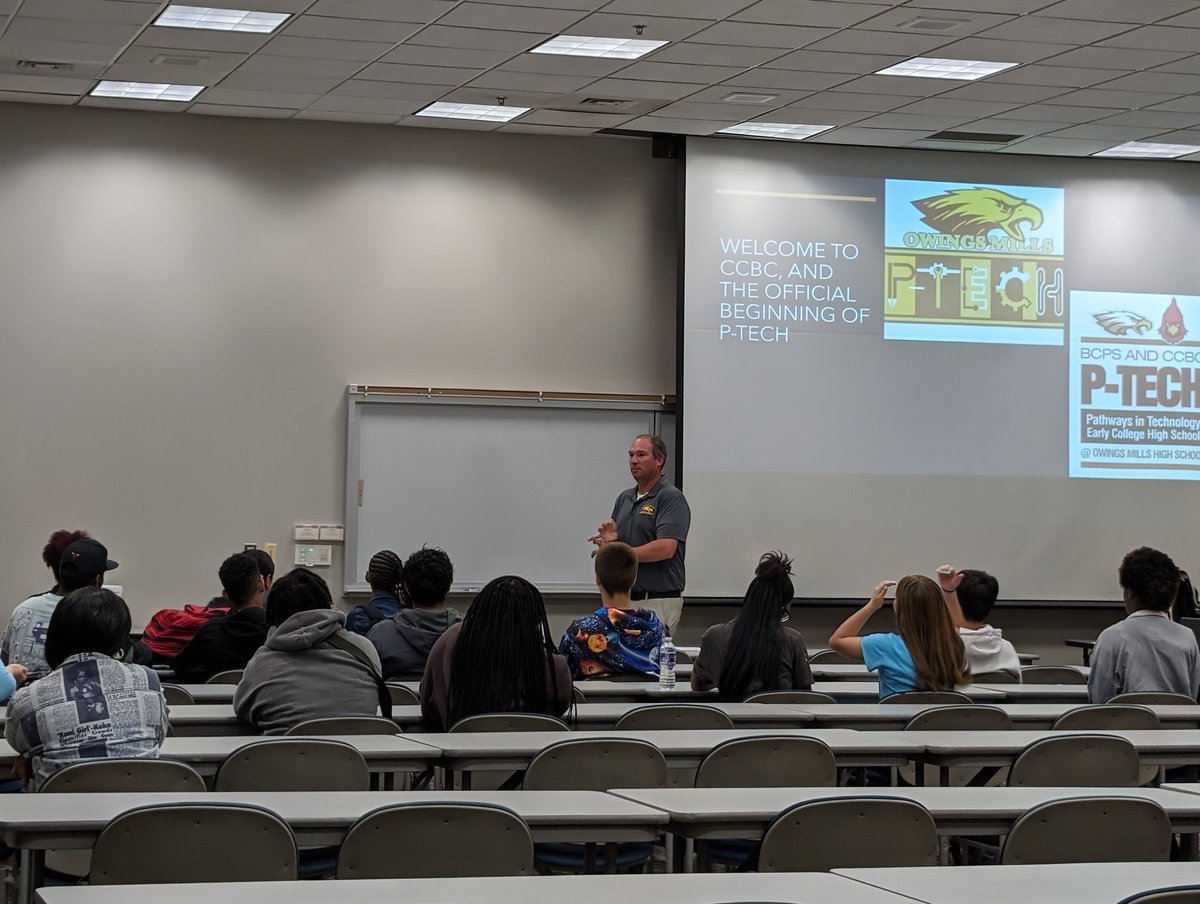 Year 1 Owings Mills PTech students orientation to CCBC @CTE_BaltCoPS @rbowden911