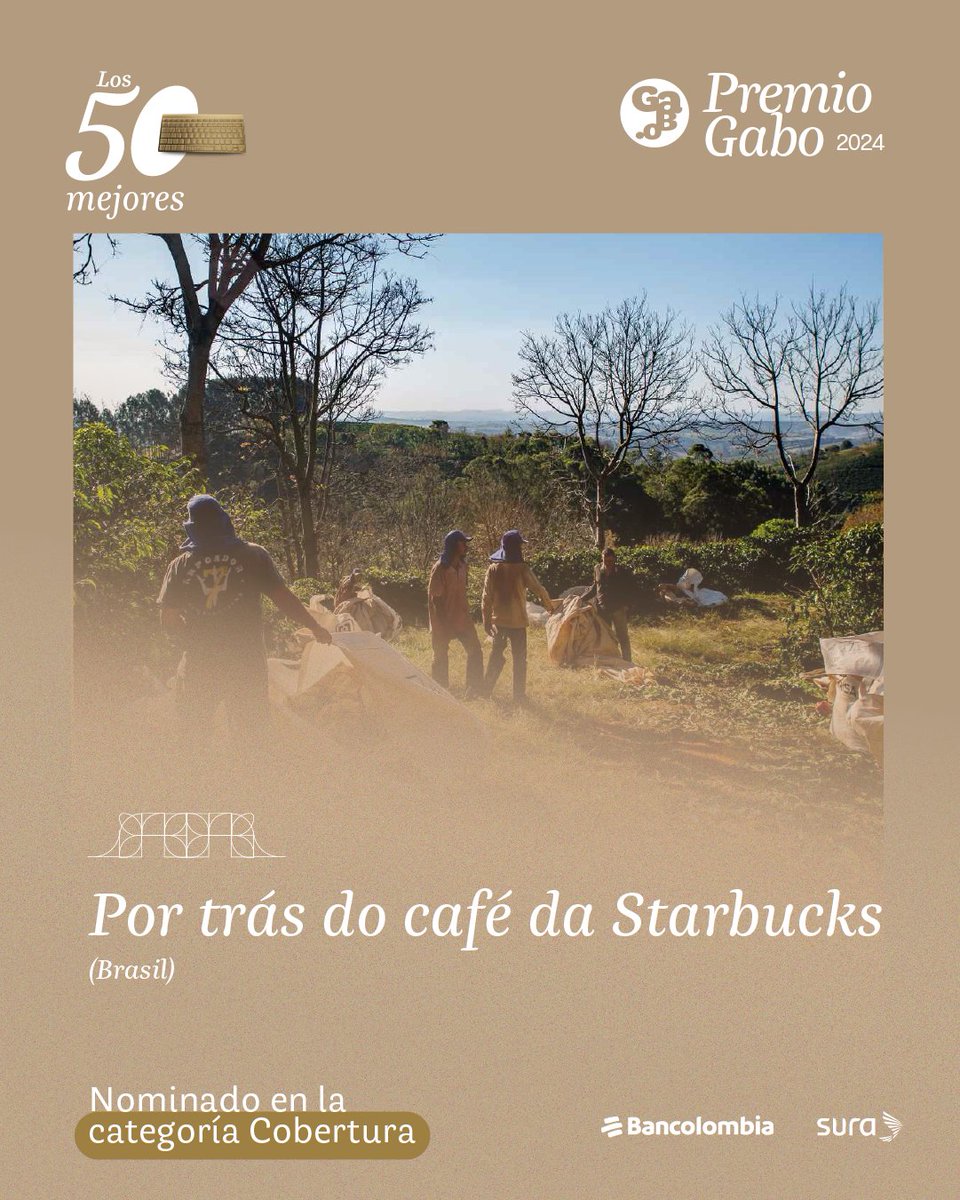“Por trás do café da Starbucks”, de <a href="/reporterb/">Repórter Brasil</a>, está nominado al #PremioGabo 2024.🏆

Investigación que revela que fincas de café en 🇧🇷 con sello de 'adquisición ética' están implicadas en trabajo esclavo e infantil.👉🏾 reporterbrasil.org.br/wp-content/upl…