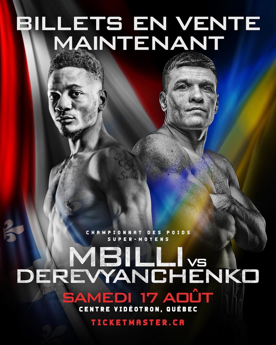 eottm_boxing's tweet photo. TOUS DERRIÈRE SOLIDE🏆
BILLETS EN VENTE MAINTENANT!
—
🎟https://t.co/gpdRfVL3s4
—
ALL FOR TEAM SOLIDE🏆
TICKETS ON SALE NOW!
#MbilliDerevyanchenko | #TeamSolide https://t.co/VoFYqW5cgg