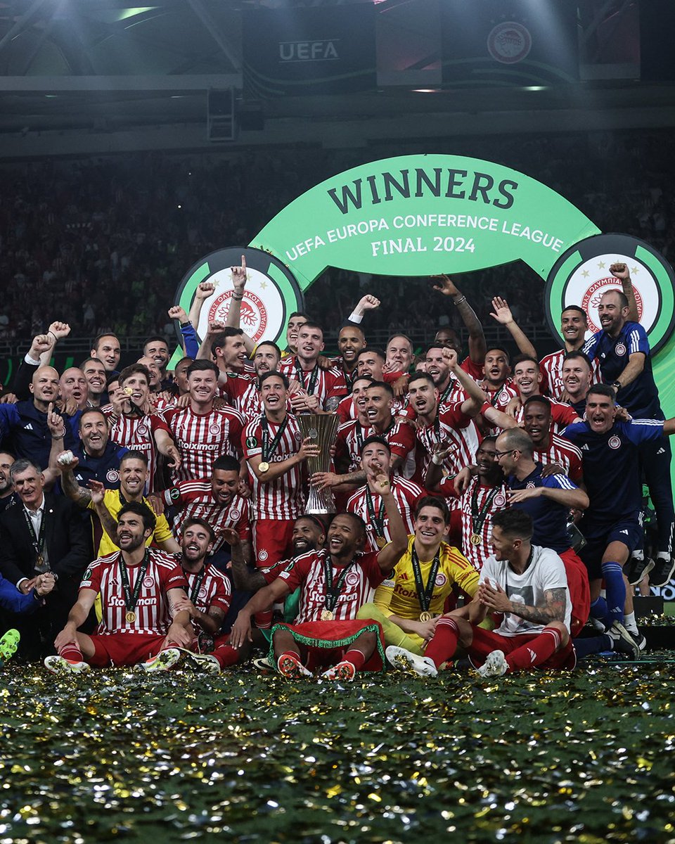 Ayoub El Kaabi 🇲🇦, Youssef El Arabi 🇲🇦, David Carmo 🇦🇴, Jovane Cabral 🇨🇻, Mady Camara 🇬🇳 and Algassime Bah 🇬🇳 have won the UEFA Europa Conference League with Olympiacos. They helped Olympiacos become the first Greek team to win a European trophy. Ayoub El Kaabi finished as the