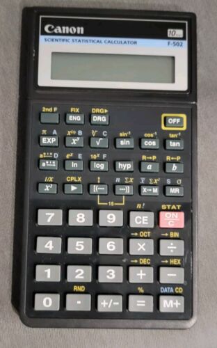 In stock. Going soon. Vintage Canon F-502 Engineering Scientific 136 Functions Calculator w/ Cover only at $7.69.. 
ebay.com/itm/Vintage-Ca…
#EBAYDEALS #EBAYFINDS