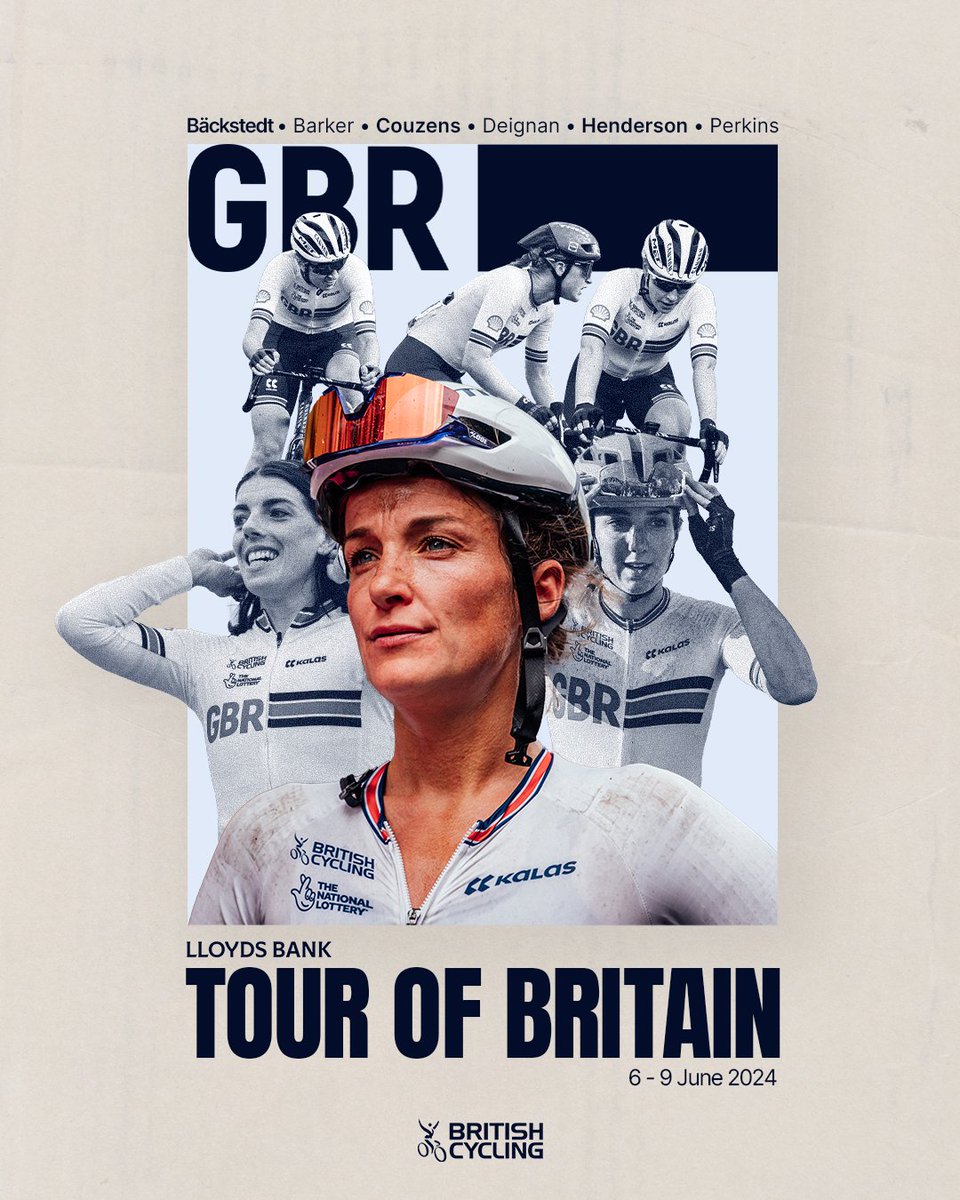 BritishCycling's tweet photo. Home roads ❤️

Meet your Great Britain Cycling Team squad taking on the 2024 Lloyds Bank Tour of Britain Women next week... 

Elynor Bäckstedt, Elinor Barker, Millie Couzens, Lizzie Deignan, Anna Henderson and Flora Perkins. 

See you out there! 

#TourOfBritain | @TourofBritain