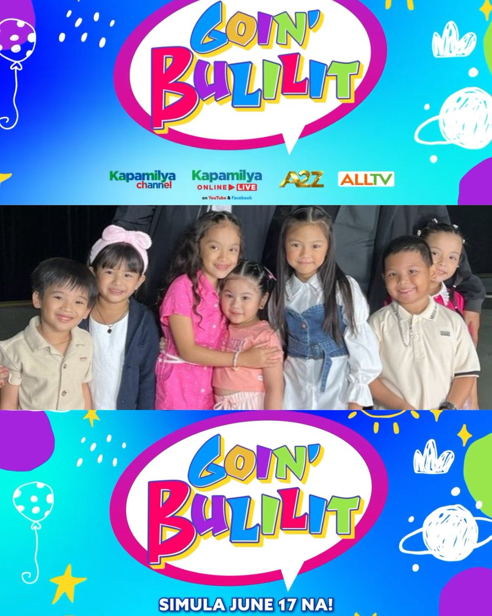 Get ready na makikulitan with this generation's Bulilit kids! Goin Bulilit is back on TV! Panoorin yan sa Kapamilya Channel, Kapamilya Online Live, A2Z at All TV Simula ngayong June 17!!!