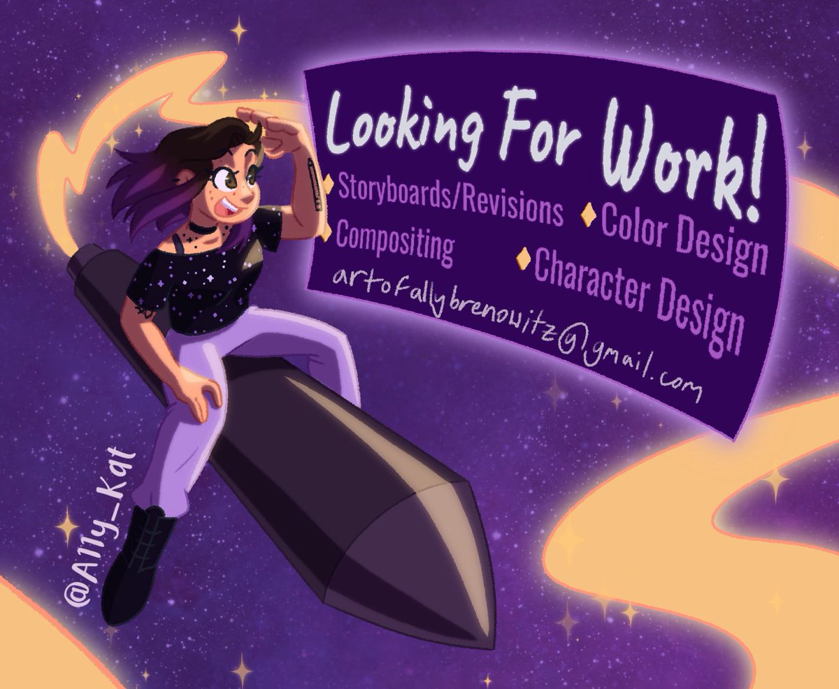 I am officially LOOKING FOR WORK in the animation industry!! If you see any positions open for character or color design, storyboarding, or compositing, I’m your gal! ✨