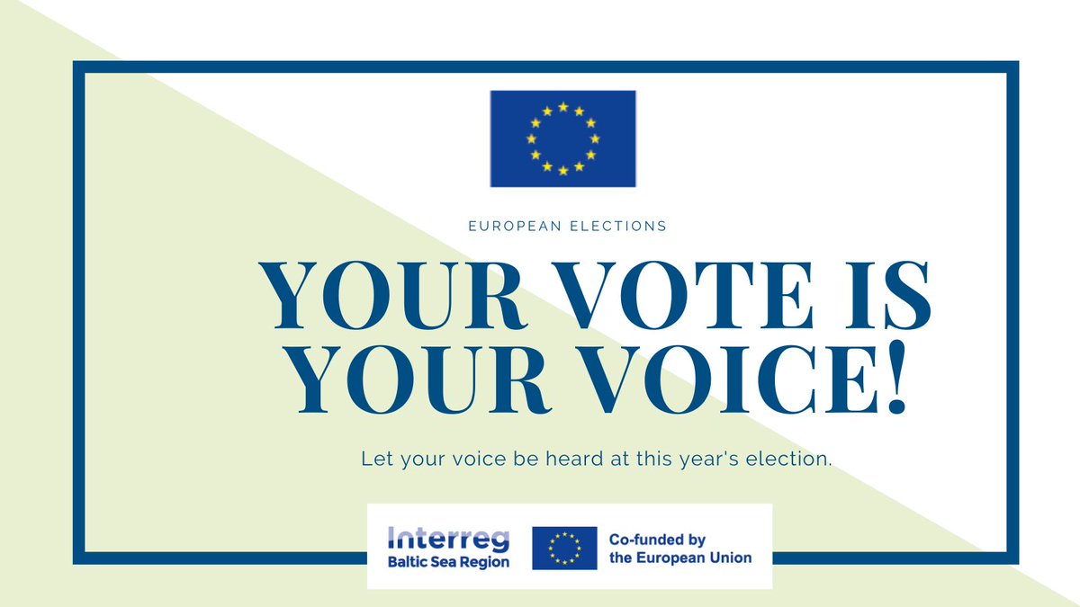 Do you know what you are voting for in June? Read the latest article on our website to discover what your vote can do for the region. 📜Our newest article: interreg-baltic.eu/top-news/your-… #EUelections #MakeYourVoiceCount @EUparliament @EUinmyRegion @Interreg_eu