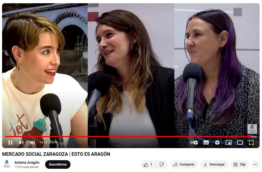 📺🎙Mercado Social Aragón ha estado en directo en el programa 'Ésto es Aragón' con Pilar Sopeséns en @diarioaragones Susana Ortega y Julia Peromarta nos cuentan todo sobre la nueva app de la Economía Social y Solidaria para un consumo consciente. ▶️ youtube.com/watch?v=oFYIYH…