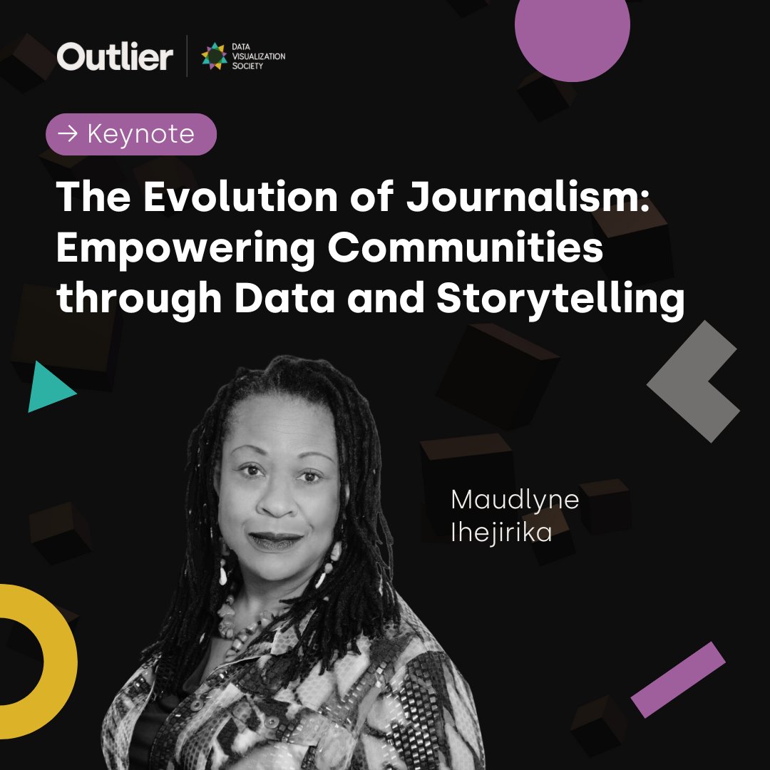 Meet our #Outlier2024 keynote speaker: Maudlyne Ihejirika,<a href="/maudlynei/">Maudlyne Ihejirika</a> 

An award-winning columnist, Multimedia Journalist, and Public Speaker.  

Don't miss her talk: "The Evolution of Journalism: Empowering Communities through Data and Storytelling"  

#dataviz