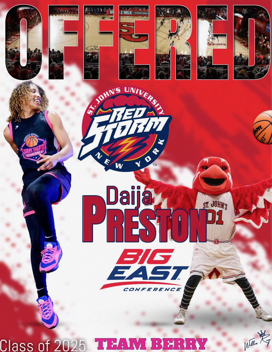 After a great conversation with Coach Tartamella(<a href="/SJUCoachT/">Joe Tartamella</a> )I am blessed and honored to receive an offer from <a href="/StJohnsWBB/">St. John's WBB</a> I am very humbled and appreciative for the opportunity.  <a href="/teamberryaau/">Team Berry</a> <a href="/CoachTBerry/">TBerry</a> <a href="/Coachmikewill23/">Michael Williams</a> <a href="/IAmWillieRoy/">Willie Roy Puckett Jr</a>
<a href="/PivotPoint24/">Kiah T. Collins</a> <a href="/ladymichelle63/">Tiffany Puckett</a> <a href="/HoopsTrojan/">Carrollton Trojans WBB</a>