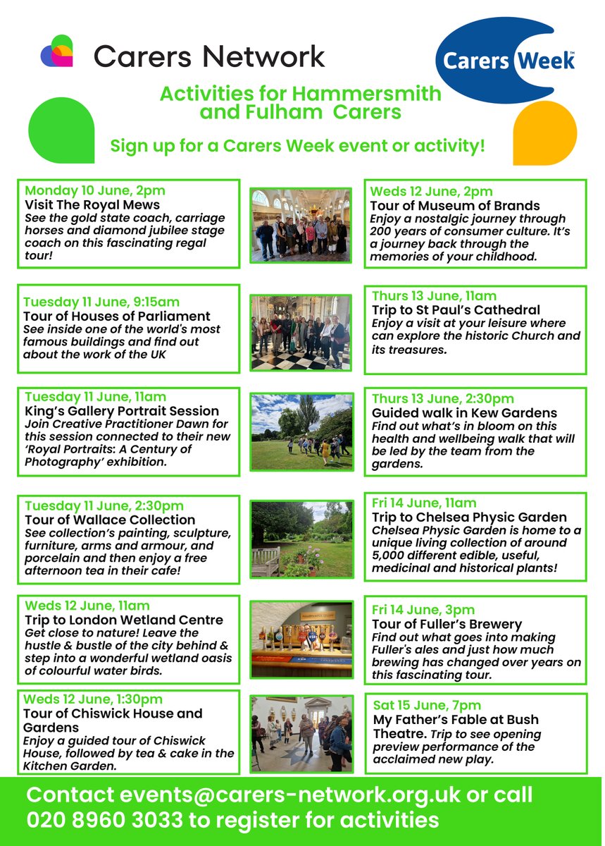 Carers Network (@carersnetwork) on Twitter photo Are you a <a href="/LBHF/">H&F Council</a> carer registered with <a href="/Carersnetwork/">Carers Network</a>?
Join one of the trips and activities we've organised to mark this year's #CarersWeek from 10-16 June!
#unpaidcarers #carers Are you a <a href="/LBHF/">H&F Council</a> carer registered with <a href="/Carersnetwork/">Carers Network</a>?
Join one of the trips and activities we've organised to mark this year's #CarersWeek from 10-16 June!
#unpaidcarers #carers
