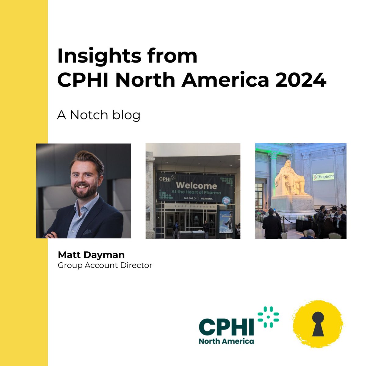 #ICYMI our Group Account Director @MattDayman shared his thoughts on #CPHINorthAmerica! In his insightful blog post, Matt delved into: 

🤖 #AI in pharma
🎧 New ways to experience conference talks
⛳ What makes a great event booth

Read on: notchcommunications.com/2024/05/20/ins…