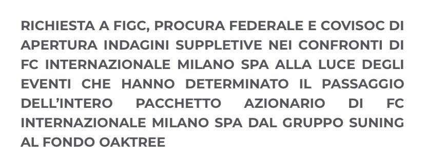 La Fondazione JB ha effettuato richiesta di indagini suppletive nei confronti dell’FC Internazionale 💣💣💣
#zhang #oaktree #inter #lionrock 

fondazionejb.com/richiesta-a-fi…