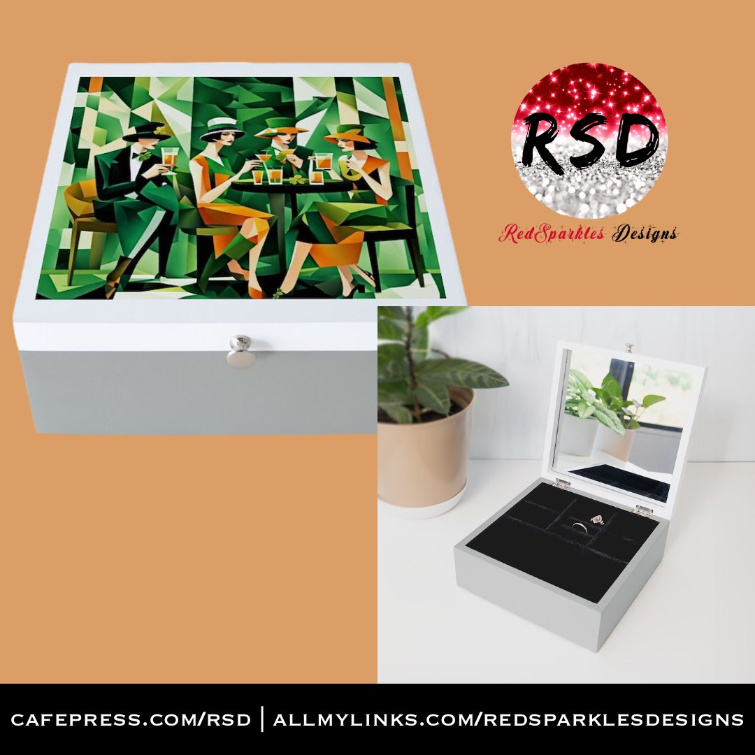 ST PADDY'S DAY FLAPPERS JEWELRY BOX via @cafepress cafepress.com/RSD.1190460777 #CafePress #CafePressStore #RSD #RedSparklesDesigns #WomanOwned #ShopSmall #Gifts #GiftIdeas #GiftsForHer #GiftsForHim #JewelryBox #Flappers #StPaddysDay #HomeDecor #DigitalArt